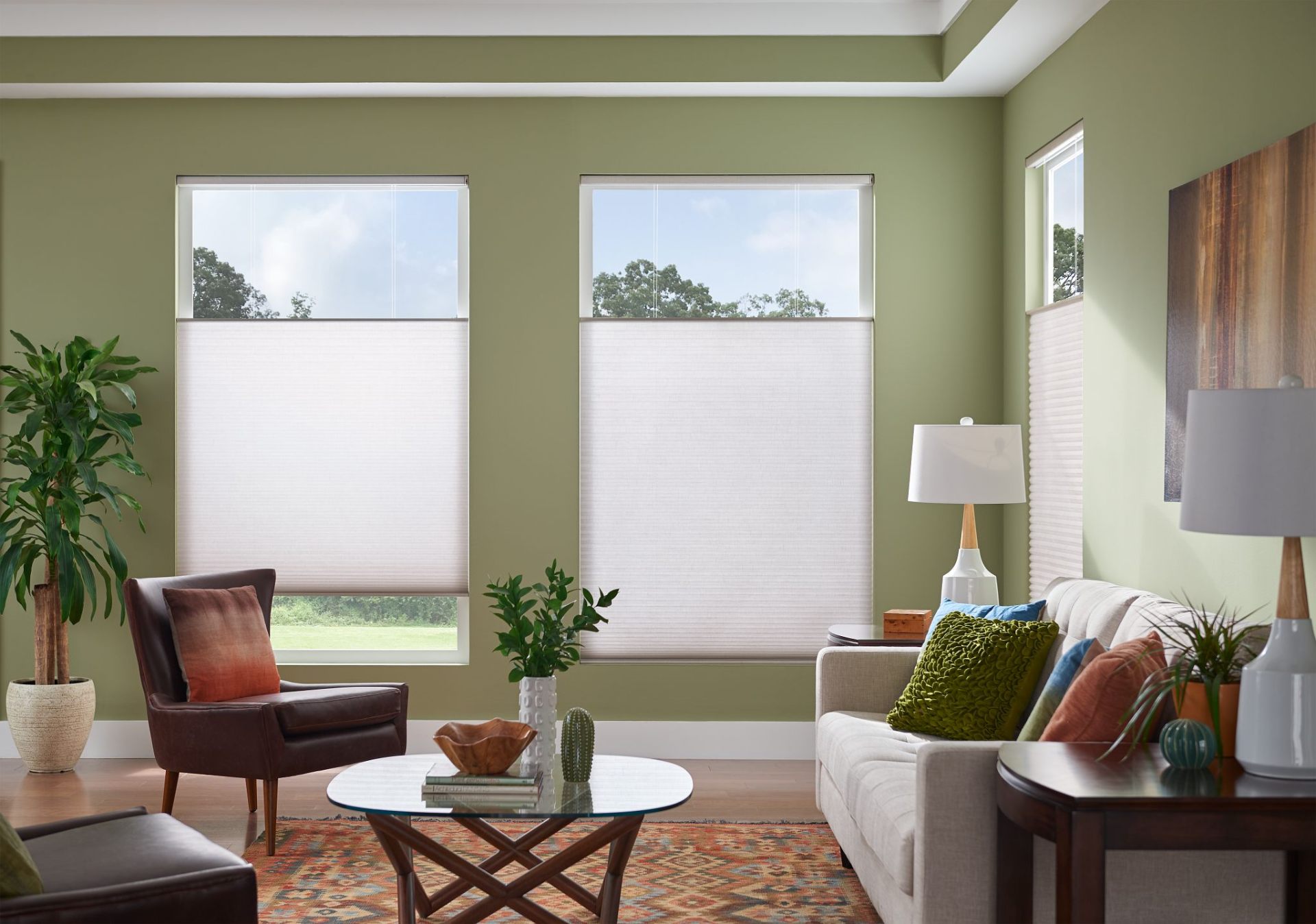 Motorized roller shade installation in a Centerville home