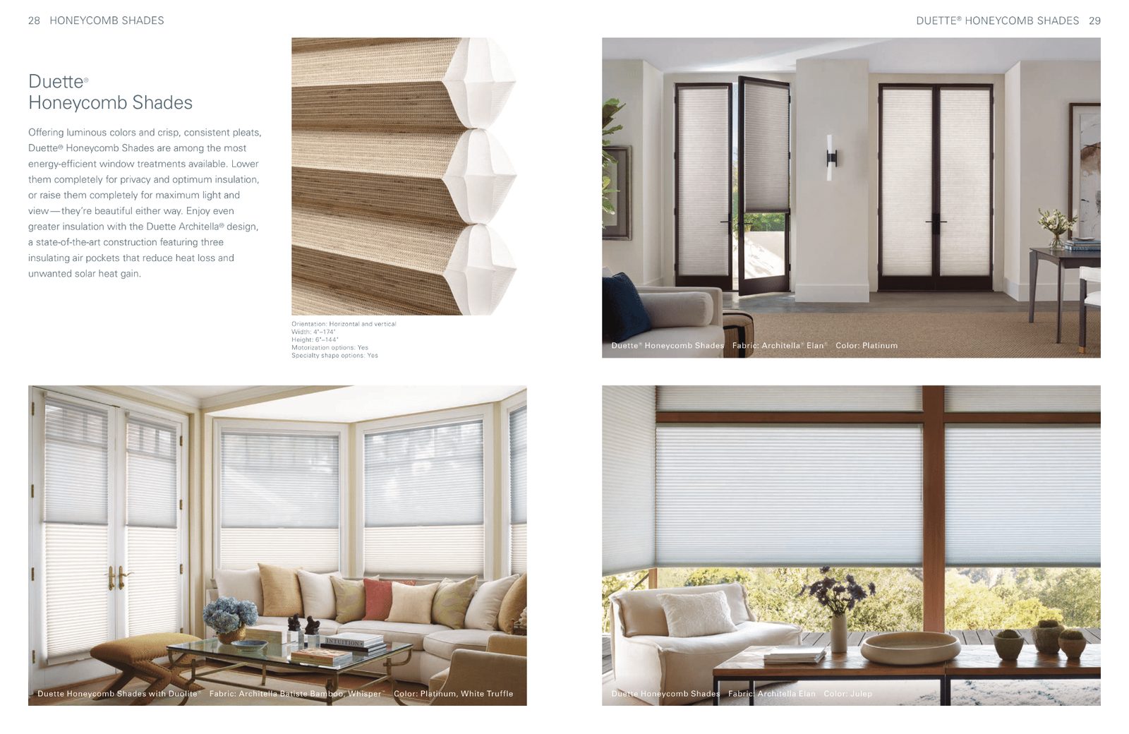 Designer Screen Shades - UV protection roller shades with various openness factors
