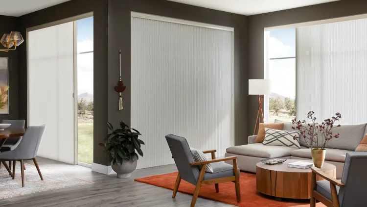 Vertical Cellular Shades on doors